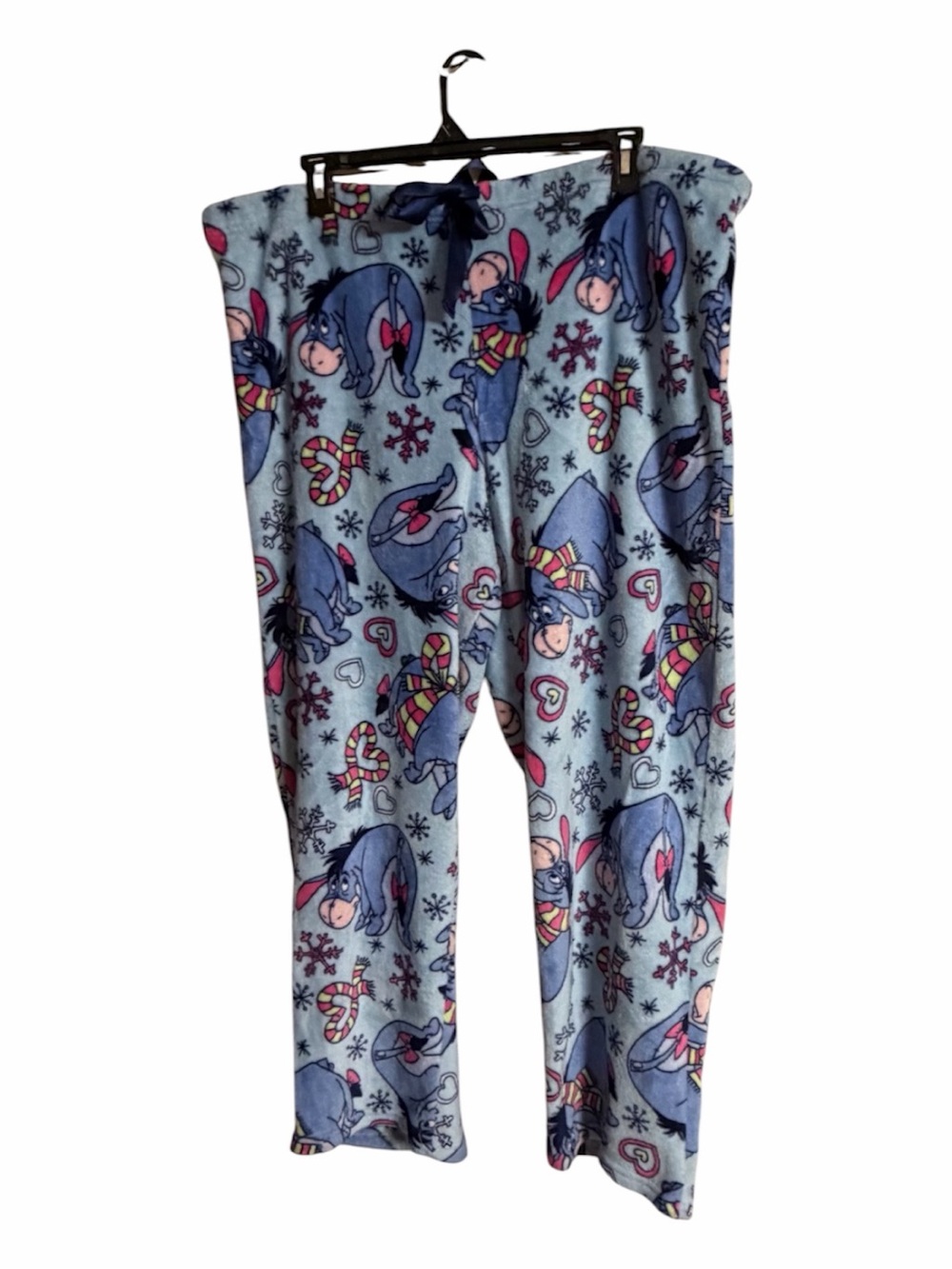Disney Eeyore Light Blue and Pink Fleece Pajama Pants Women’s 3X